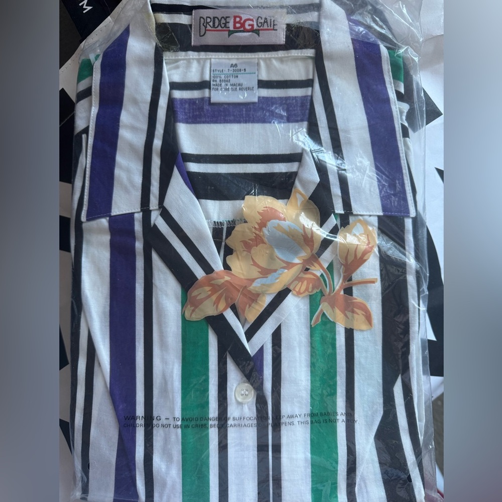 Vintage Lane Bryant Bridge BG Gate Striped sleeveless women’s top -NWT - Size 16
